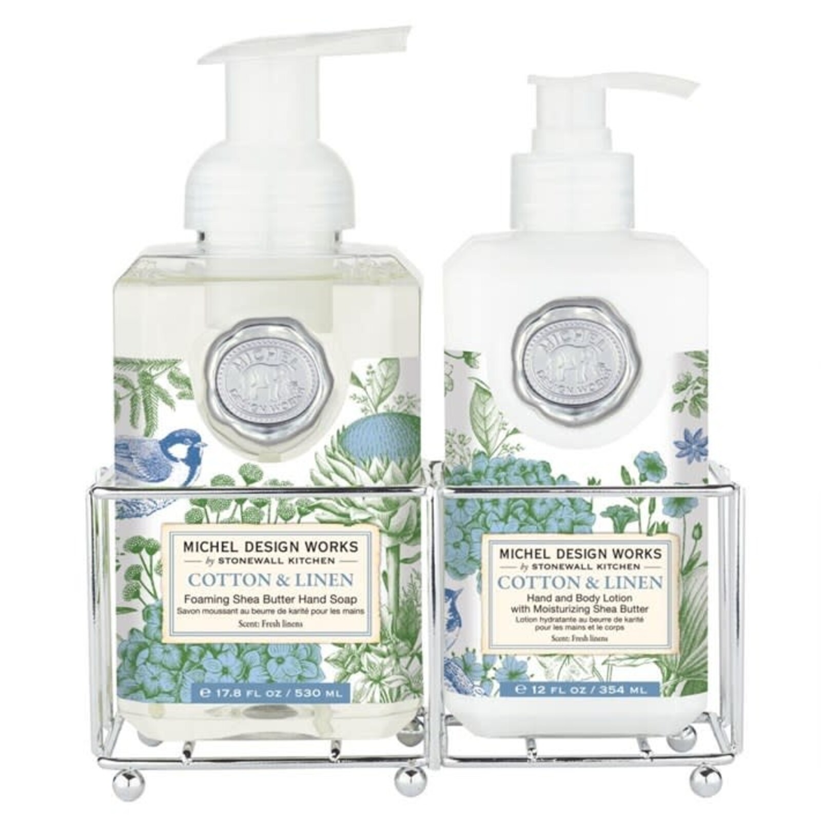 Michel Design Works Cotton & Linen Hand Care Caddy HandSoap & Lotion  846417 loading=