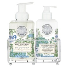 Michel Design Works Cotton & Linen Hand Care Caddy HandSoap & Lotion  846417