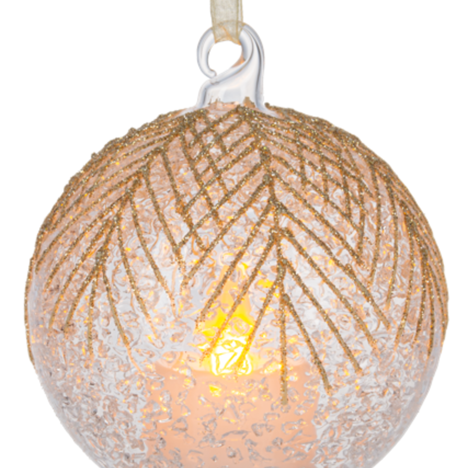 Ganz LED Glitter Glass Ornament    ARX1501 loading=