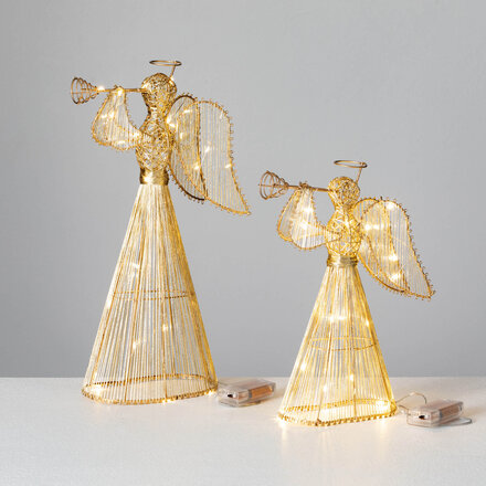 Sullivans 12.5" LIGHTED GOLD ANGEL  Medium  MET2404M