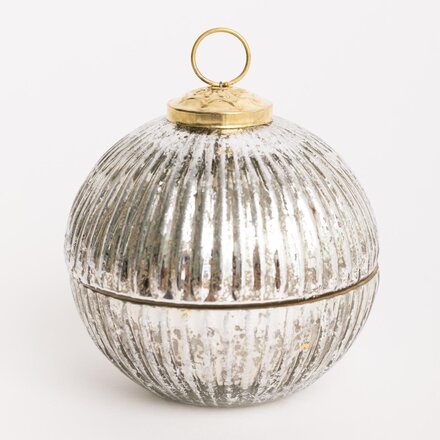 Mary Square Ornament Candle 4" Silver      47333