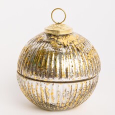 Mary Square Ornament Candle 4" Gold 47334