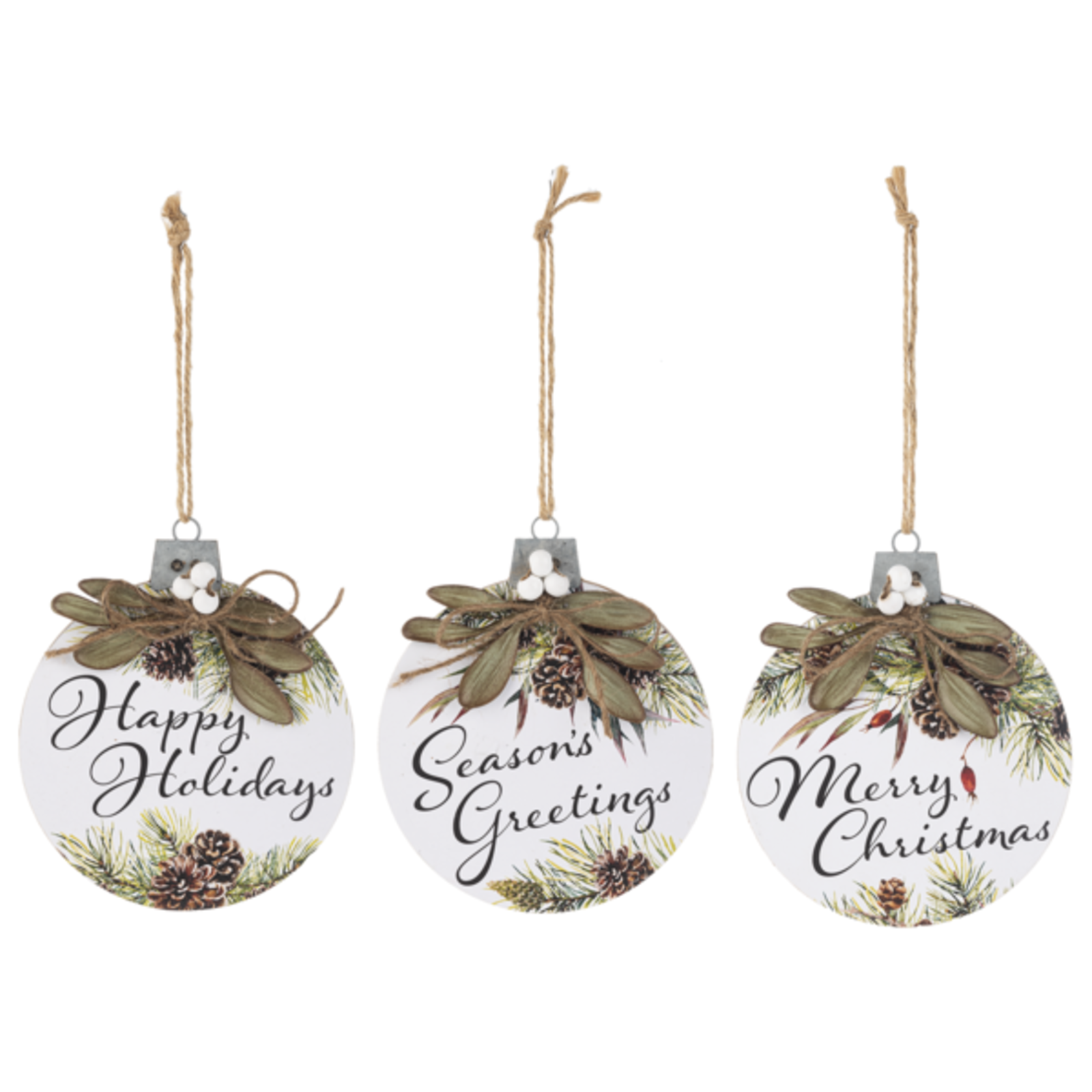 Ganz Christmas Text Ornament with Mistletoe Attachment   CX186704 loading=