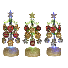 Ganz Light Up Christmas Tree with Ornaments  8"   EX21507