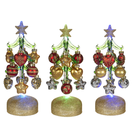 Ganz Light Up Christmas Tree with Ornaments  8"   EX21507