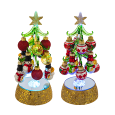 Ganz Light Up Christmas Tree with Snowmen   8"    EX24830