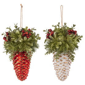 Kissing Krystals Mistletoe Glass Pinecone   KK677