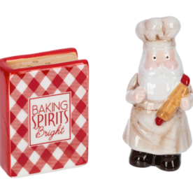Ganz Baking Santa Salt & Pepper Shaker Set   MX192637