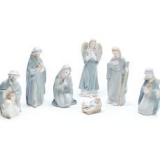 Burton + Burton 7 PIECE BLUE CERAMIC NATIVITY SET  9748732