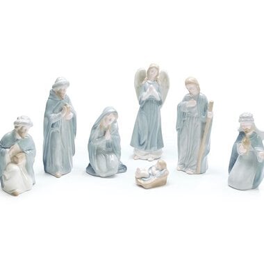 Burton + Burton 7 PIECE BLUE CERAMIC NATIVITY SET  9748732