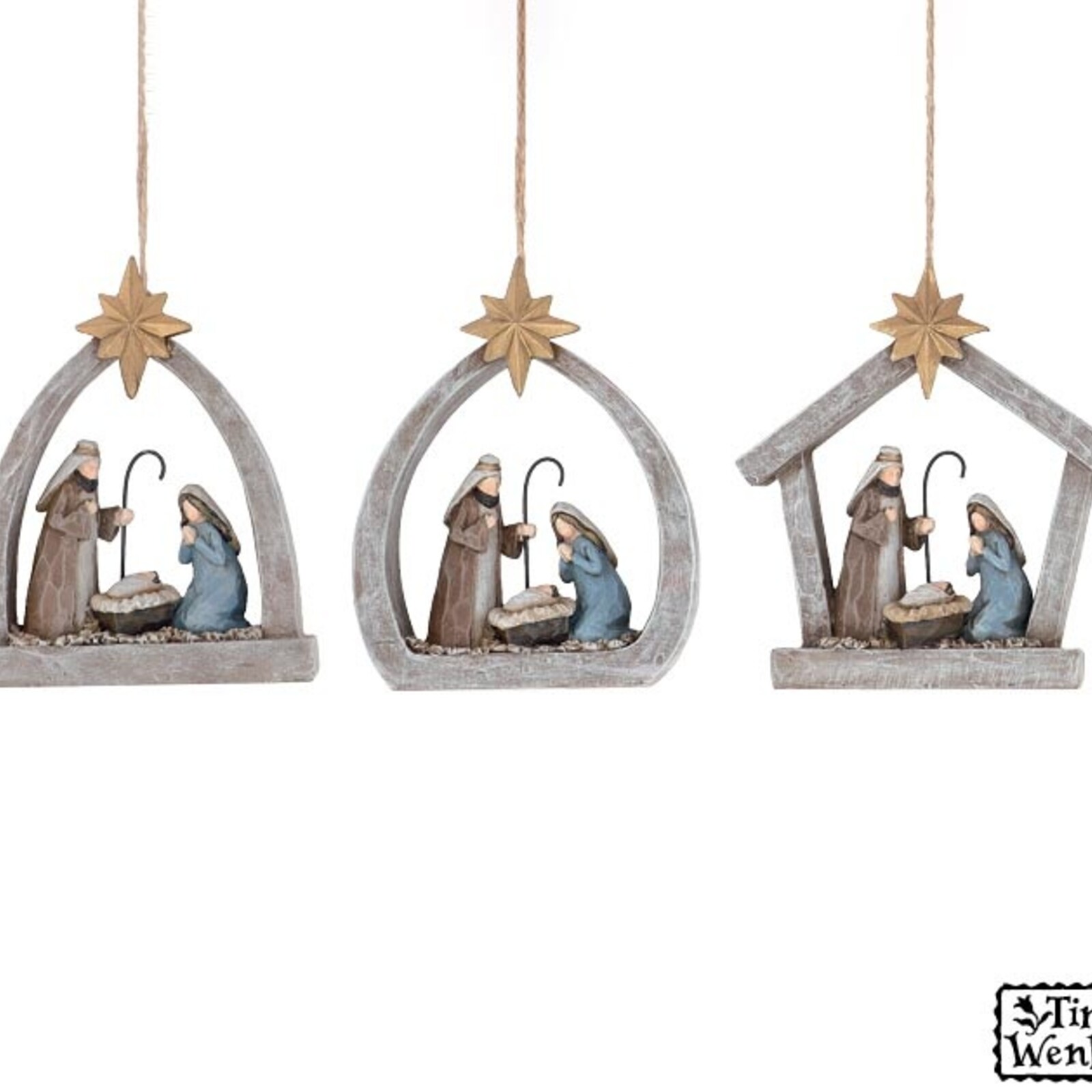 Burton + Burton DIVINE NIGHT RESIN HOLY FAMILY ORNAMENT      9748799 loading=