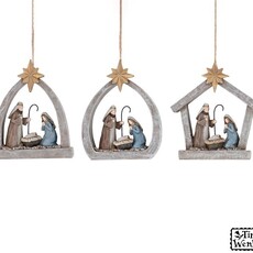 Burton + Burton DIVINE NIGHT RESIN HOLY FAMILY ORNAMENT      9748799
