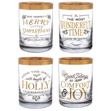 Ganz Holiday Messages Low Ball Glass   MX194422