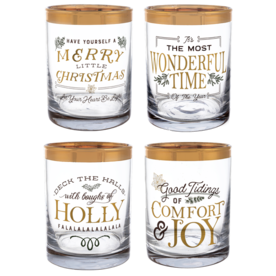 Ganz Holiday Messages Low Ball Glass   MX194422