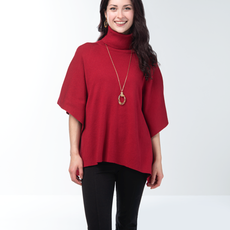 Simply Noelle Cowl Neck RED Poncho Top    FPNCH206R