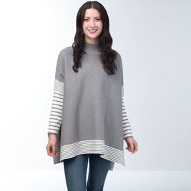 Simply Noelle Striped Poncho Top      FTOP213