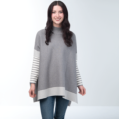 Simply Noelle Striped Poncho Top      FTOP213