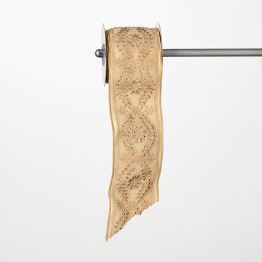 Sullivans BEADED BROCADE GOLD RIBBON     RB397