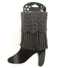 Meravic BOOT CUFF CROCHET DK GREY SHORT 4.5IN X 6.25IN  X7678