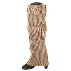 Meravic BOOT CUFF FLOWER TAN TALL 3.5IN X 16IN KNIT   X7696