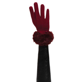 Trezo GLOVES FUR CUFF BURGUNDY   X8099