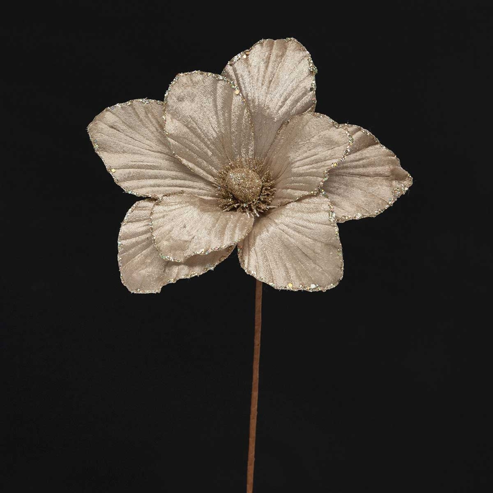 Meravic MAGNOLIA TAUPE WIRED WITH GLITTER 9"X15"  R1521 loading=