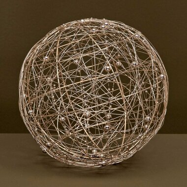 Meravic DECORATIVE WIRE BALL CHAMPAGNE WITH BEADS LARGE   R1553