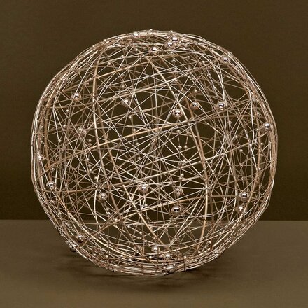Meravic DECORATIVE WIRE BALL CHAMPAGNE WITH BEADS LARGE   R1553