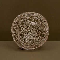 Meravic DECORATIVE WIRE BALL CHAMPAGNE WITH BEADS MEDIUM   R1554