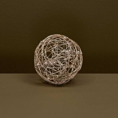 Meravic DECORATIVE WIRE BALL CHAMPAGNE WITH BEADS SMALL  R1555