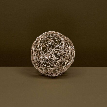 Meravic DECORATIVE WIRE BALL CHAMPAGNE WITH BEADS SMALL  R1555