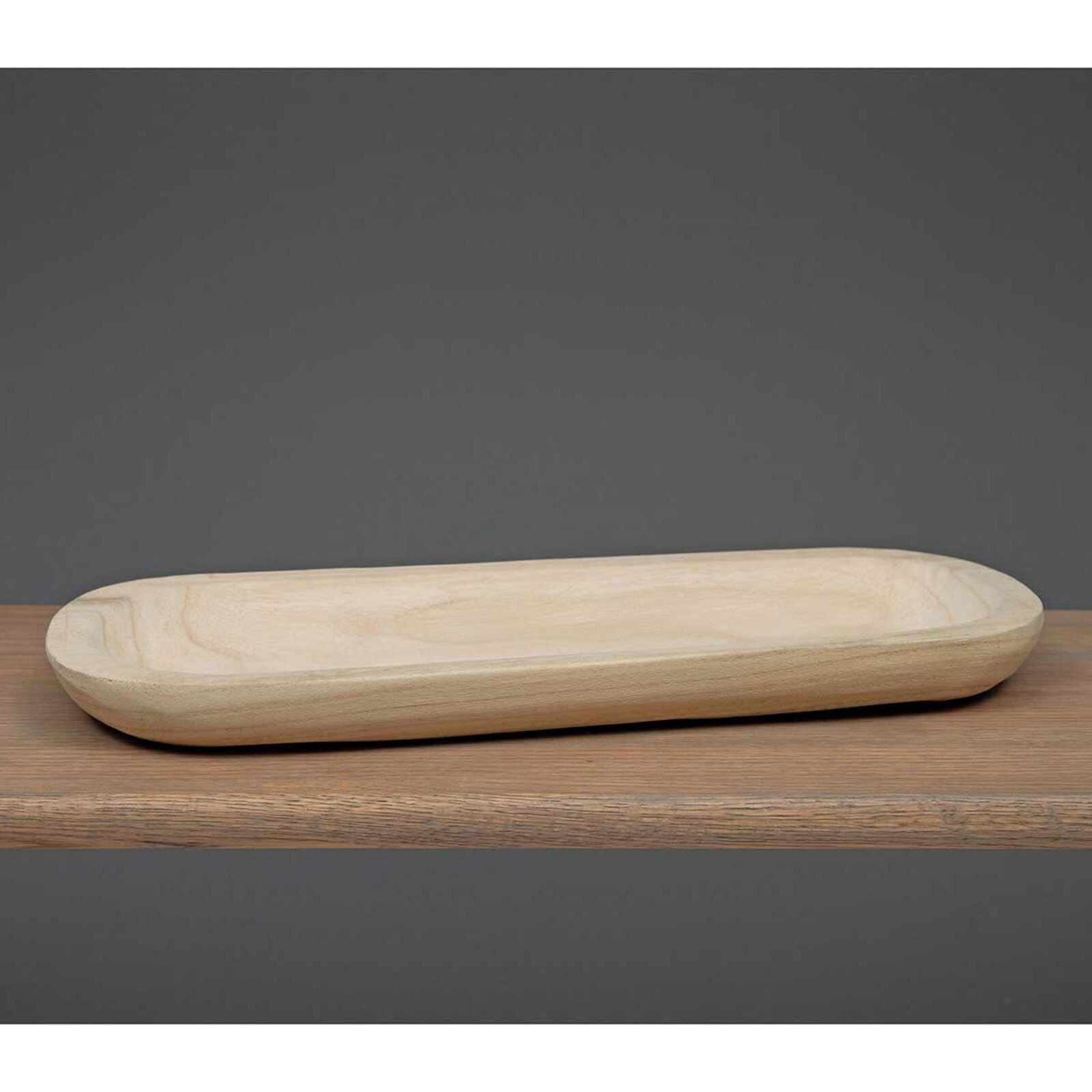 Meravic WOOD OVAL TRAY NATURAL 19"X7"X1.75"  A3684 loading=