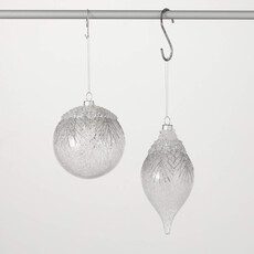 Sullivans FROSTED SILVER CLEAR ORNAMENT  OR10926