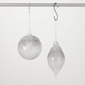 Sullivans FROSTED SILVER CLEAR ORNAMENT  OR10926