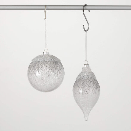 Sullivans FROSTED SILVER CLEAR ORNAMENT  OR10926