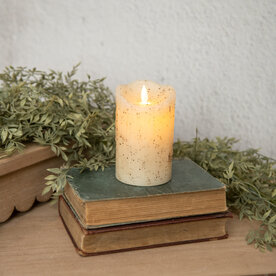 Ragon House 5" MOVING FLAME CREAM PILLAR CANDLE NY213030