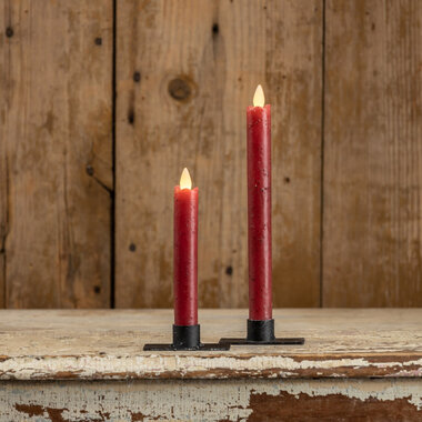 Ragon House SET/ 2 - 6.75" MOVING FLAME RED TAPER CANDLE   NY213010
