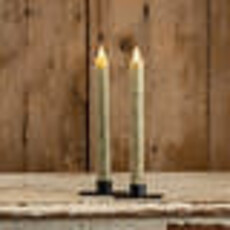 Ragon House SET/ 2 - 9.5" MOVING FLAME GREEN TAPER CANDLE       NY213011