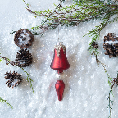 Ragon House RED FINIAL BELL ORNAMENT      WS227733