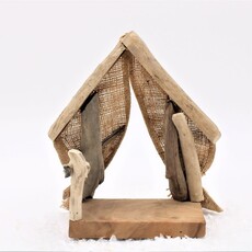 Trade Cie 9.5x8.5" Driftwood Creche with Burlap   CM5732