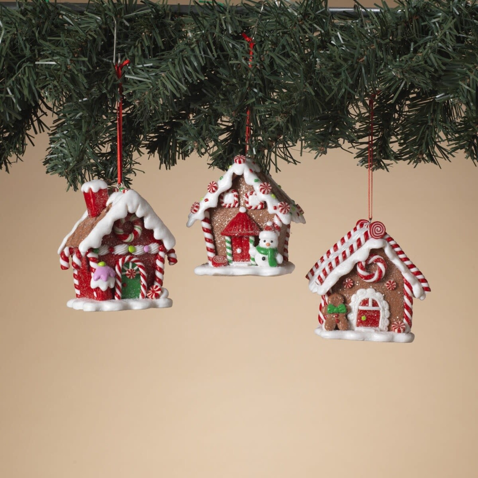 Gerson 3"H Clay Dough Holiday Gingerbread House Ornament   2599310 loading=