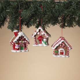 Gerson 3"H Clay Dough Holiday Gingerbread House Ornament   2599310