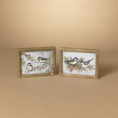 Gerson 7.87"L Wood Holiday Chickadee  2694120