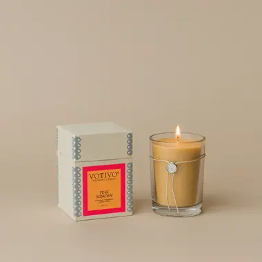 Votivo Aromatic 6.8 oz. Candle-Pink Mimosa 60+Hrs Burn Time  VT16