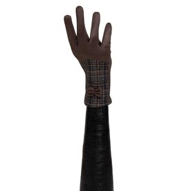 Trezo PLAID/BOW TAN GLOVES  X8085
