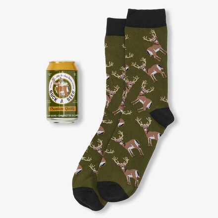 Little Blue House Buck a Beer   Beer Can Socks   BC1BUCK001