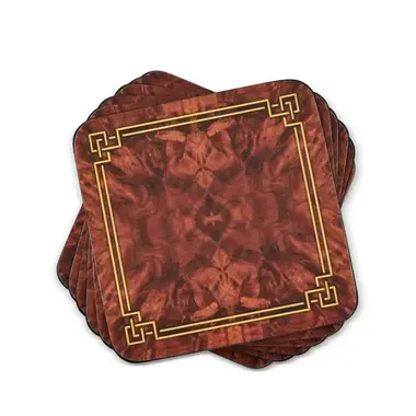 Portmeirion Walnut Burlap Coasters Set of 6   2010268728