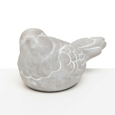 Meravic BIRD GREY/WHITE 7.5IN X 4IN X 3.5IN CONCRETE  A3613