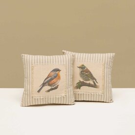 Meravic PILLOW BIRD 6"x6" SMALL  (1)  BEIGE/CREAM PLUSH  T5381