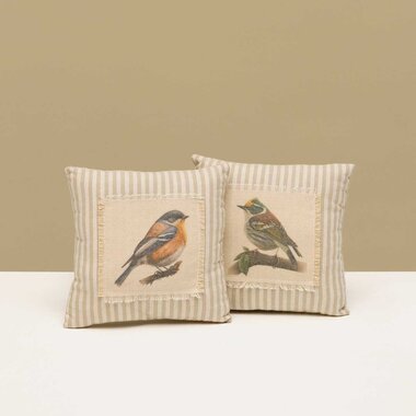 Meravic PILLOW BIRD 6"x6" SMALL  (1)  BEIGE/CREAM PLUSH  T5381